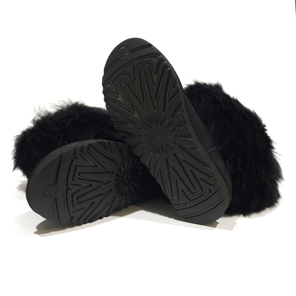 UGG MONGOLIAN CLASSIC SHORT SHEEPSKIN CUFF BOOTS -BLACK SUEDE -WOMENS US 7 -NEW - Picture 8 of 8